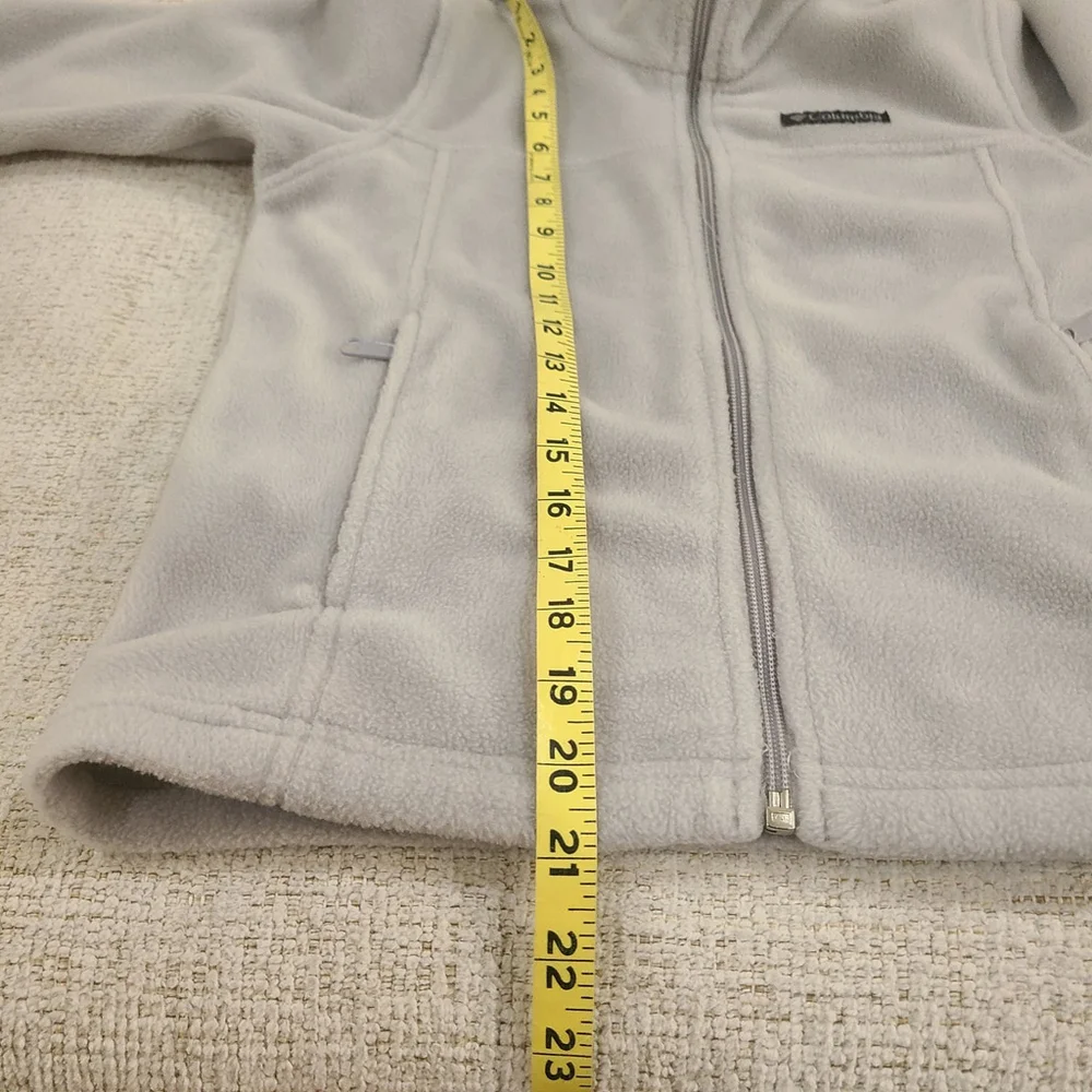 Columbia Kids Light Gray Gray Zip-Up Fleece Jacket Youth Size 8